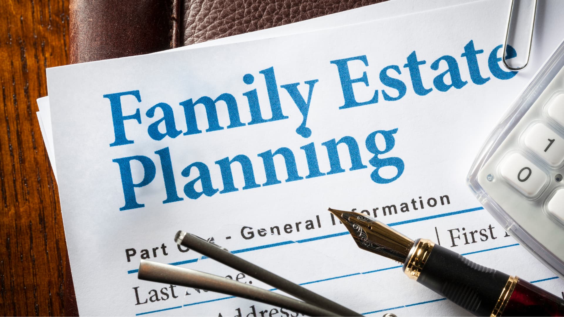 An image illustrating Family Estate Planning on a estate planning document.