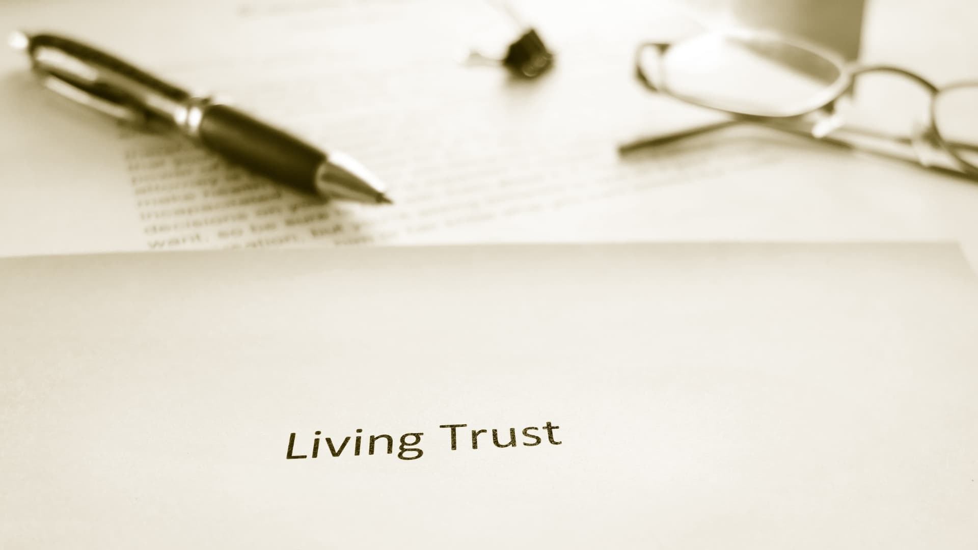 An image of Living Trusts in Florida document ready to be signed.