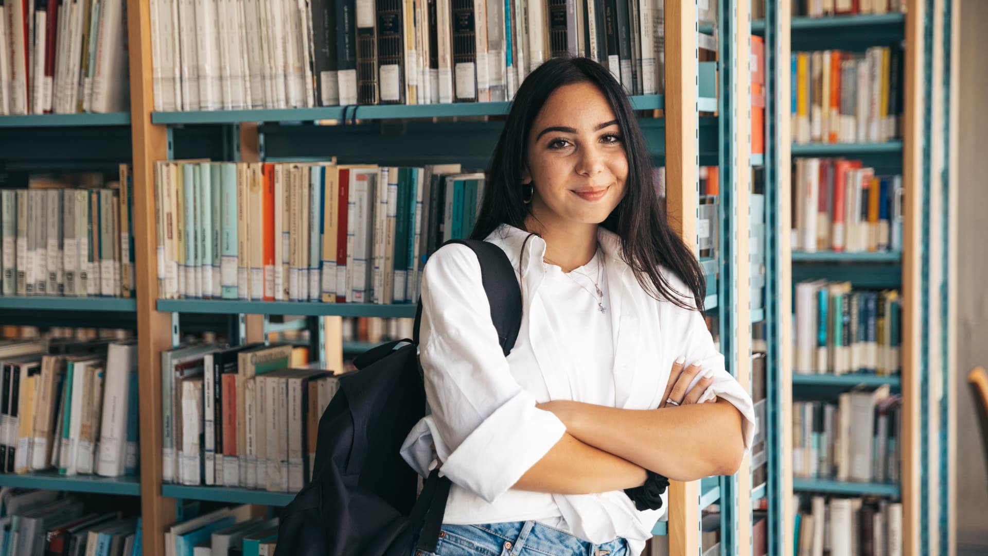 An image of a college student who just created her estate planning documents. 