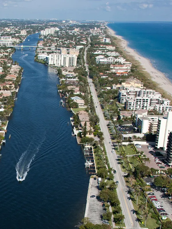 An image of an aerial view of south florida, home of ASR Law Firm of Boca Raton. 