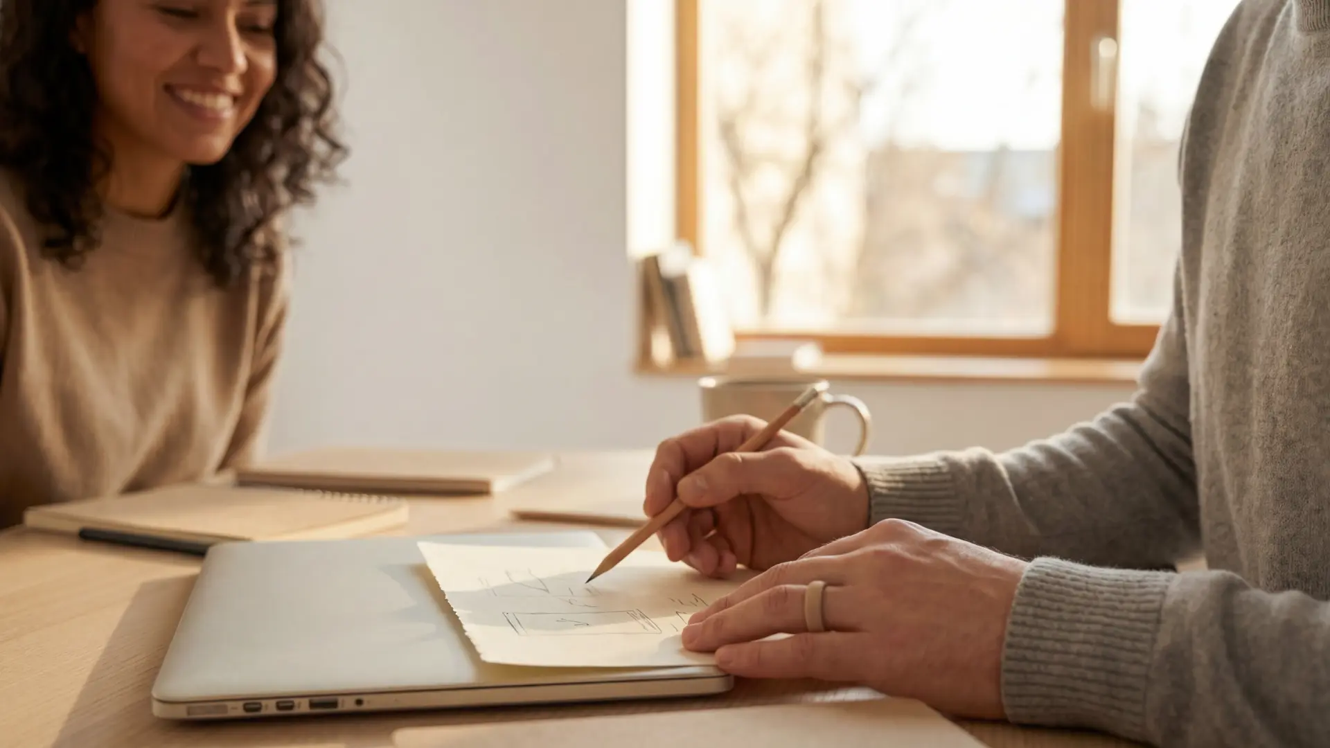 Two people reviewing estate planning documents during a consultation about property transfer and probate avoidance options in Florida