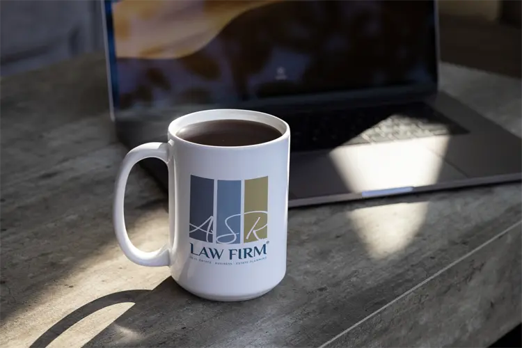 ASR Law Firm Legal Consultation Boca Raton ASR Law Firm branded mug representing personalized estate planning and probate review consultations